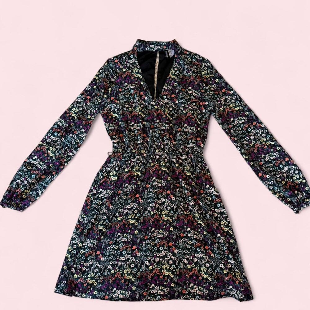 Hm black floral dress with